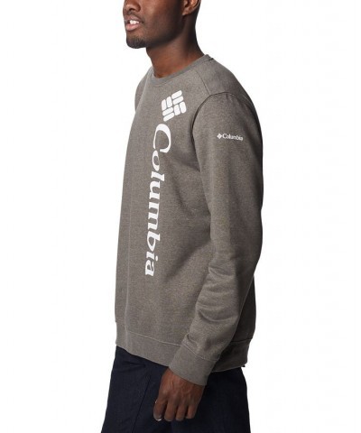 Men's Vertical Logo Trek Crew Sweatshirt Gray $26.09 Sweatshirt