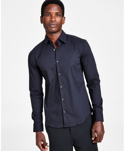 Hugo Boss Men's Slim-Fit Logo Embroidered Dress Shirt Black $36.72 Shirts