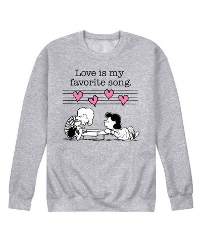 Men's Peanuts Love is Favorite Song Fleece Sweatshirt Gray $29.69 Sweatshirt