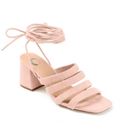 Women's Sevyn Tie-Up Sandals Pink $42.75 Shoes