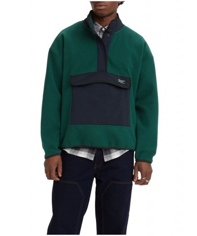 Men's Polar Fleece Mock Neck Oversized Sweatshirt Multi $47.76 Sweatshirt