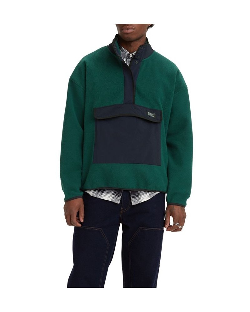 Men's Polar Fleece Mock Neck Oversized Sweatshirt Multi $47.76 Sweatshirt