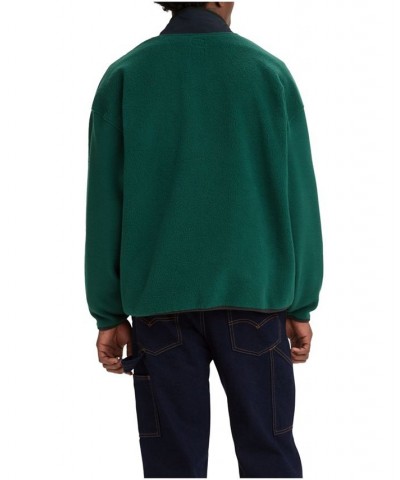 Men's Polar Fleece Mock Neck Oversized Sweatshirt Multi $47.76 Sweatshirt