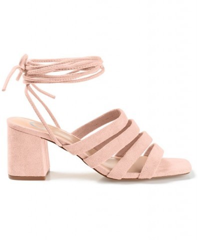 Women's Sevyn Tie-Up Sandals Pink $42.75 Shoes