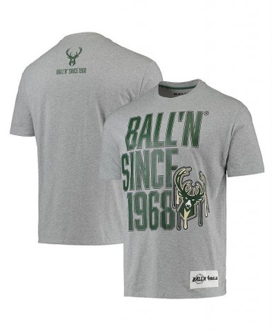 Men's Heather Gray Milwaukee Bucks Since 1968 T-shirt $18.92 T-Shirts