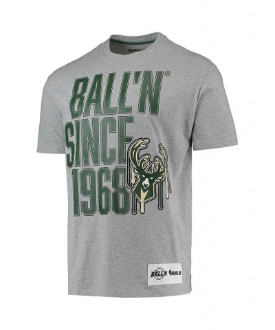 Men's Heather Gray Milwaukee Bucks Since 1968 T-shirt $18.92 T-Shirts