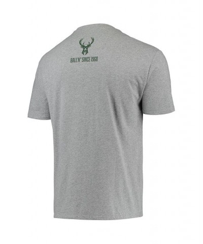 Men's Heather Gray Milwaukee Bucks Since 1968 T-shirt $18.92 T-Shirts