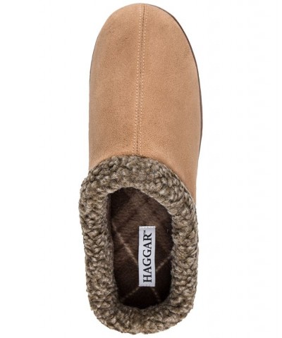 Men's Rolled Collar Fleece-Lined Clogs Tan/Beige $16.12 Shoes