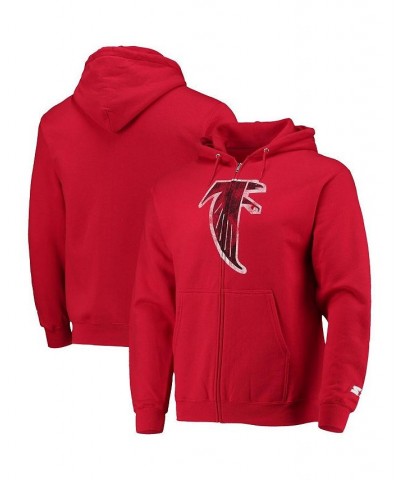 Men's Red Atlanta Falcons Throwback Logo Full-Zip Hoodie $35.20 Sweatshirt