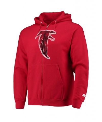 Men's Red Atlanta Falcons Throwback Logo Full-Zip Hoodie $35.20 Sweatshirt