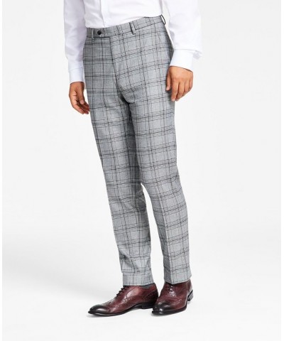 Men's Slim-Fit Black & White Pattern Suit Separates Black/White Plaid $55.44 Suits