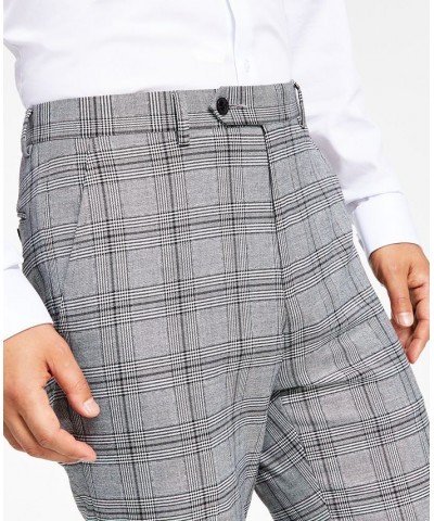 Men's Slim-Fit Black & White Pattern Suit Separates Black/White Plaid $55.44 Suits