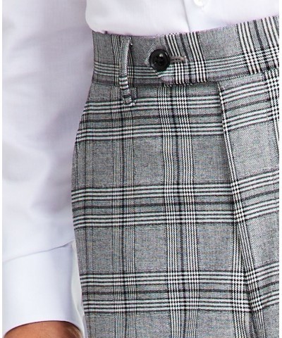 Men's Slim-Fit Black & White Pattern Suit Separates Black/White Plaid $55.44 Suits