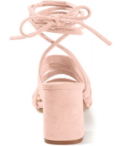 Women's Sevyn Tie-Up Sandals Pink $42.75 Shoes