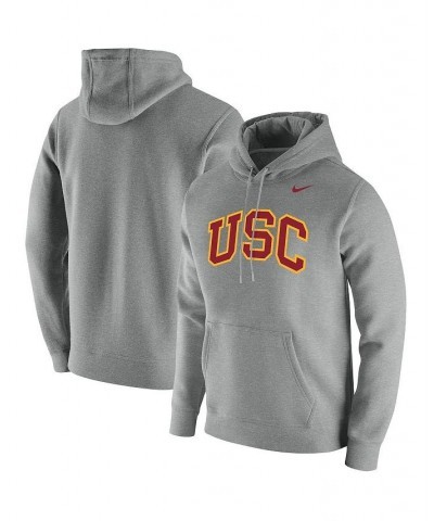 Men's Heathered Gray Usc Trojans Vintage-Like School Logo Pullover Hoodie $39.95 Sweatshirt