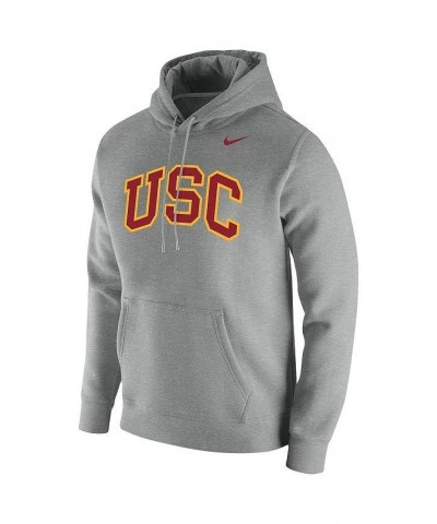 Men's Heathered Gray Usc Trojans Vintage-Like School Logo Pullover Hoodie $39.95 Sweatshirt