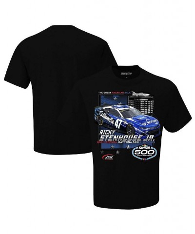 Men's Black Ricky Stenhouse Jr. 2023 Daytona 500 Champion T-shirt $17.50 T-Shirts