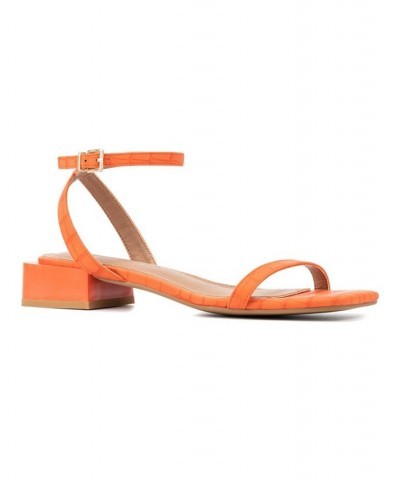 Women's April Flat Sandal Orange $28.28 Shoes