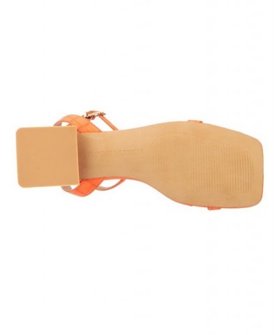 Women's April Flat Sandal Orange $28.28 Shoes