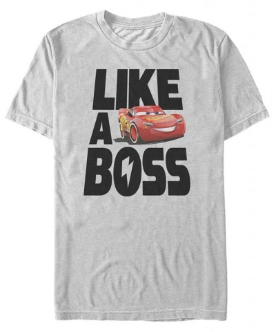 Disney Pixar Men's Cars 3 McQueen Like a Boss, Short Sleeve T-Shirt Gray $14.70 T-Shirts