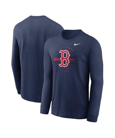 Men's Navy Boston Red Sox Over Arch Performance Long Sleeve T-shirt $25.00 T-Shirts