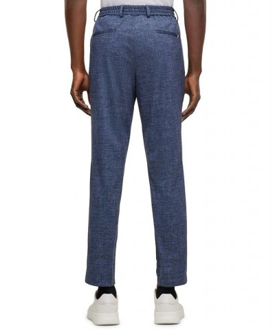 BOSS Men's Slim-Fit Melange Stretch Jersey Trousers Blue $62.40 Pants