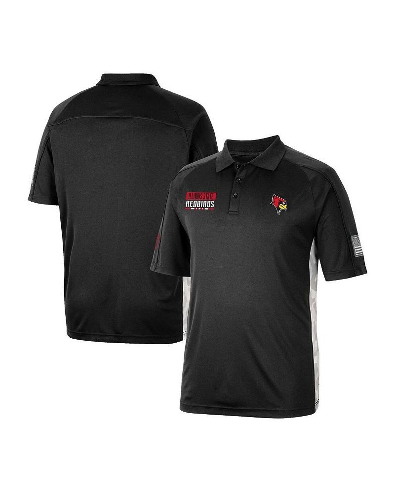 Men's Black Illinois State Redbirds OHT Military-Inspired Appreciation Snow Camo Polo Shirt $35.99 Polo Shirts