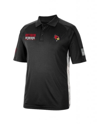 Men's Black Illinois State Redbirds OHT Military-Inspired Appreciation Snow Camo Polo Shirt $35.99 Polo Shirts