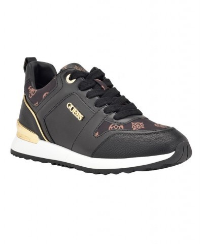 Women's Kadlin Logo Detailed Retro Jogger Sneakers Black $45.78 Shoes