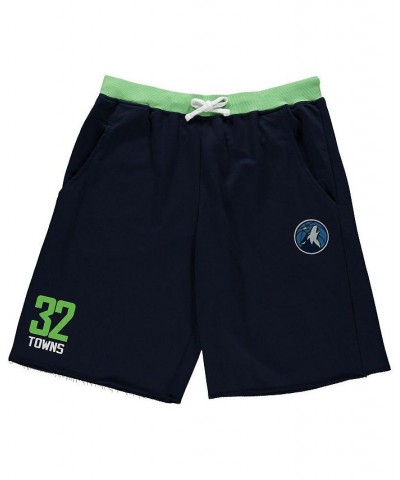 Men's Karl-Anthony Towns Navy Minnesota Timberwolves Big and Tall French Terry Name and Number Shorts $21.50 Shorts