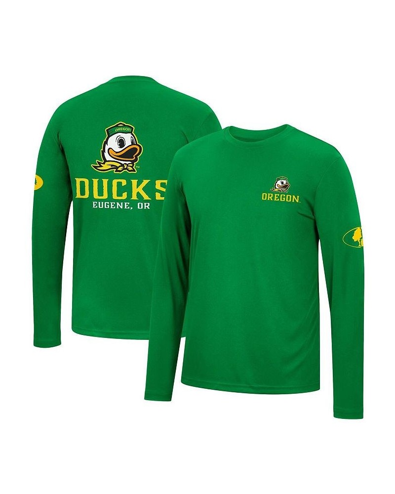 Men's Green Oregon Ducks Mossy Oak SPF 50 Performance Long Sleeve T-shirt $23.39 T-Shirts