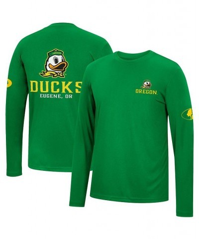 Men's Green Oregon Ducks Mossy Oak SPF 50 Performance Long Sleeve T-shirt $23.39 T-Shirts