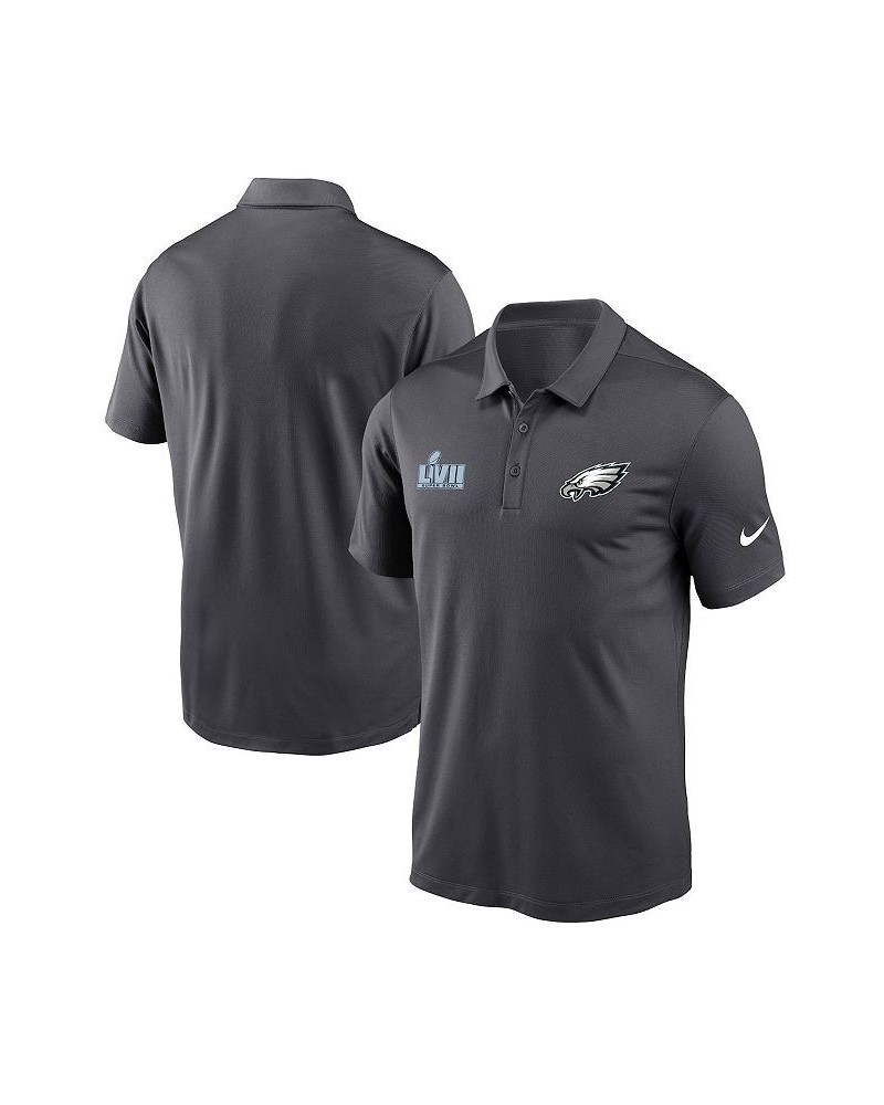 Men's Anthracite Philadelphia Eagles Super Bowl LVII Left Chest Polo Shirt $40.49 Polo Shirts