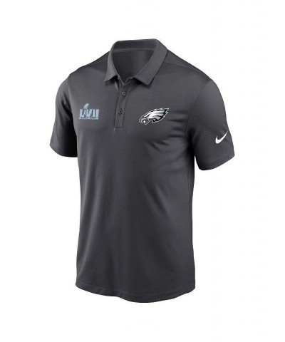 Men's Anthracite Philadelphia Eagles Super Bowl LVII Left Chest Polo Shirt $40.49 Polo Shirts