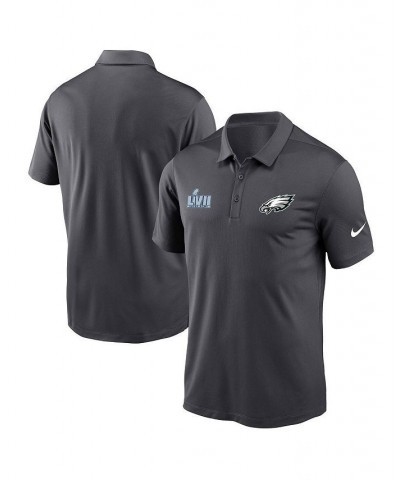 Men's Anthracite Philadelphia Eagles Super Bowl LVII Left Chest Polo Shirt $40.49 Polo Shirts