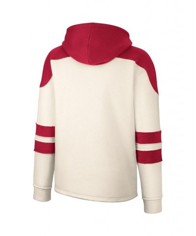 Men's Cream Oklahoma Sooners Lace-Up 4.0 Vintage-Like Pullover Hoodie $37.50 Sweatshirt