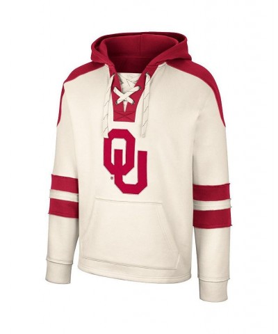 Men's Cream Oklahoma Sooners Lace-Up 4.0 Vintage-Like Pullover Hoodie $37.50 Sweatshirt