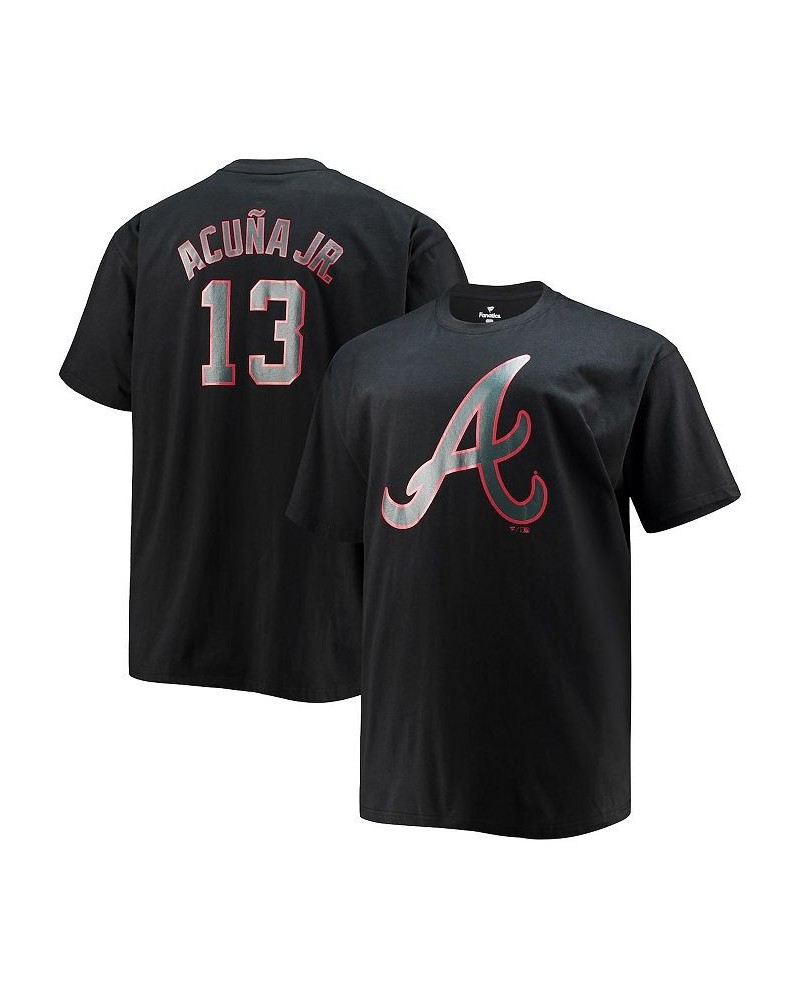 Men's Branded Ronald Acuna Jr. Black Atlanta Braves Big and Tall Wordmark Name and Number T-shirt $20.00 T-Shirts