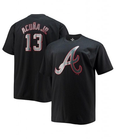 Men's Branded Ronald Acuna Jr. Black Atlanta Braves Big and Tall Wordmark Name and Number T-shirt $20.00 T-Shirts