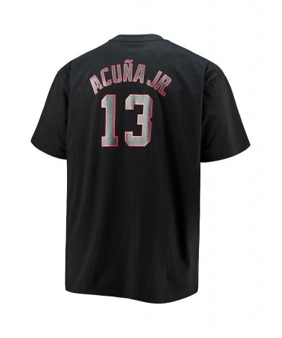 Men's Branded Ronald Acuna Jr. Black Atlanta Braves Big and Tall Wordmark Name and Number T-shirt $20.00 T-Shirts