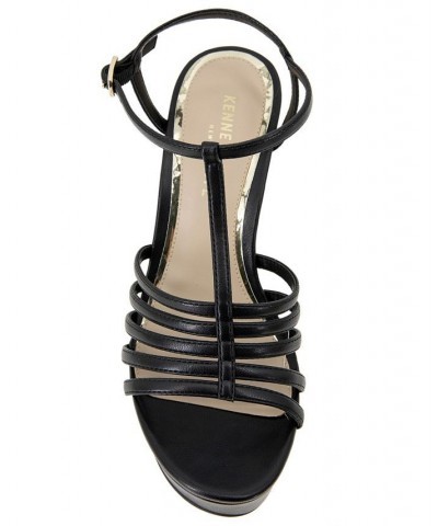 Women's Celia Platform Wedge Sandals Black $58.05 Shoes