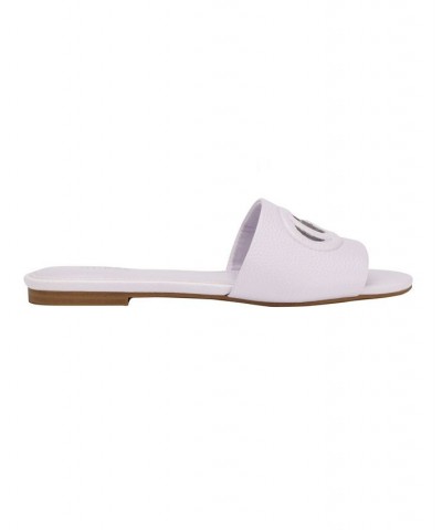 Women's Tashia Cutout Logo Slide Sandals Purple $38.27 Shoes