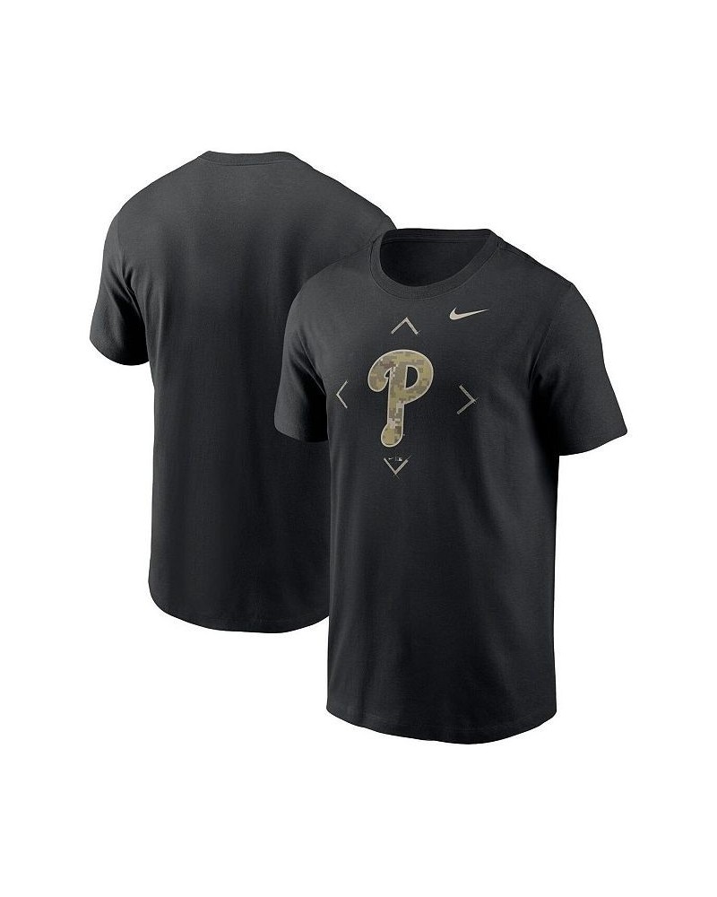 Nut Phils Black Men's Camo Logo Short Sleeve T-shirt Teemenscr $18.45 T-Shirts