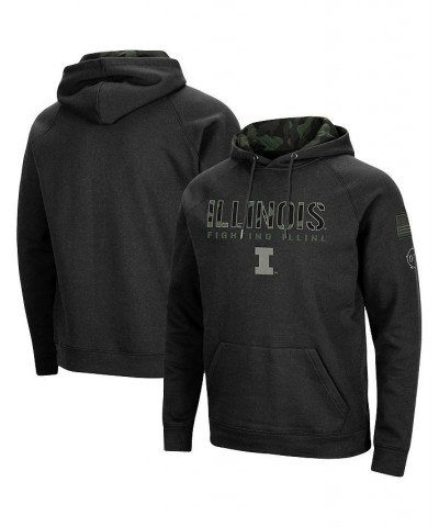 Men's Black Illinois Fighting Illini OHT Military Appreciation Camo Pullover Hoodie $32.25 Sweatshirt