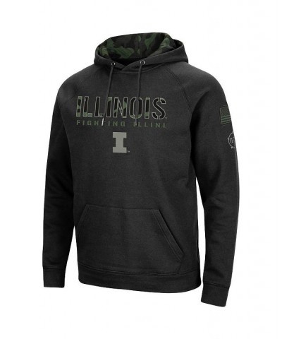 Men's Black Illinois Fighting Illini OHT Military Appreciation Camo Pullover Hoodie $32.25 Sweatshirt