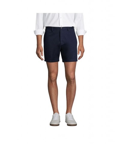 Men's Traditional Fit 6 Inch No Iron Chino Shorts Blue $25.98 Shorts