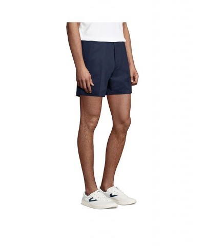 Men's Traditional Fit 6 Inch No Iron Chino Shorts Blue $25.98 Shorts