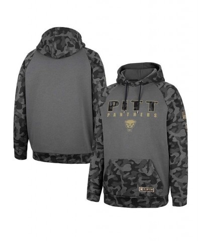 Men's Charcoal Pitt Panthers OHT Military-Inspired Appreciation Camo Stack Raglan Pullover Hoodie $32.50 Sweatshirt