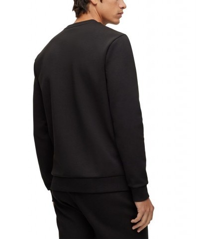 BOSS Men's Cotton-Blend Contrast Logo Relaxed-Fit Sweatshirt Black $63.84 Sweatshirt