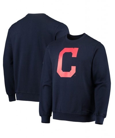 Men's Navy Cleveland Indians Logo Pullover Sweatshirt $18.80 Sweatshirt